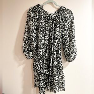 Marysia Swim Black White Silk Blend Wrap Cover Up Dress Large